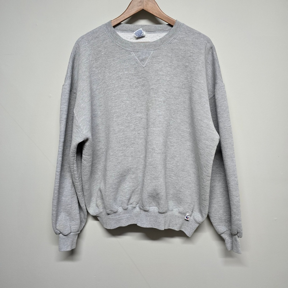 Russell Athletic Sweatshirt Mens XXL Gray Poly Cotton Made in USA Sportswear